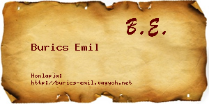Burics Emil névjegykártya